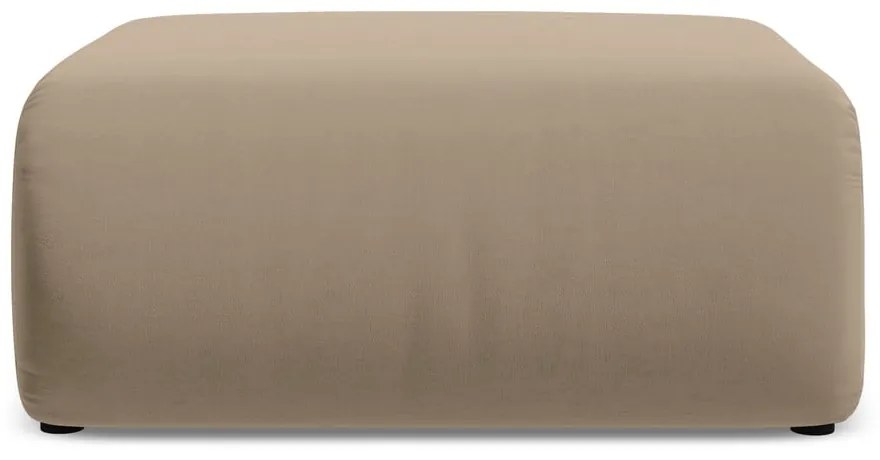 Poggiapiedi beige con rivestimento in velluto Ekahi – Makamii