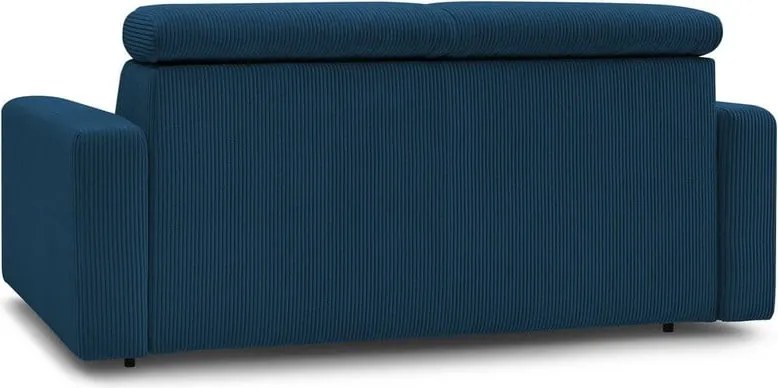 Divano in blu scuro allungabile con rivestimento in velluto a coste 195 cm Monaco – Bobochic Paris