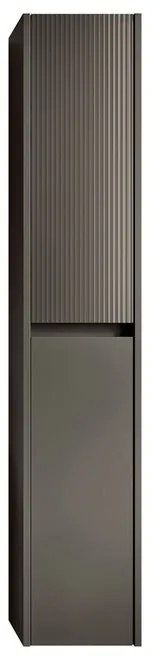 Colonna per mobile bagno Niwa 2 ante P 27 x L 30 x H 160 cm laccato opaco grigio carbone con vetro grigio carbone cannettato