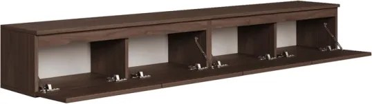 Mobile TV Sospeso 200 cm 4 Ante A Ribalta Noce Scuro Lume