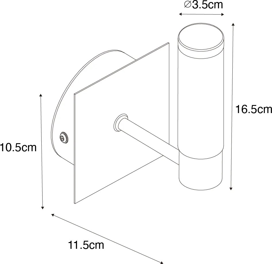 Moderno applique da parete per bagno nero IP44 - Bath