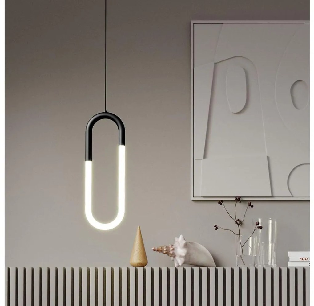 Redo 01-3184 - Lampadario LED a sospensione con filo LATIUM LED/9W/230V nero