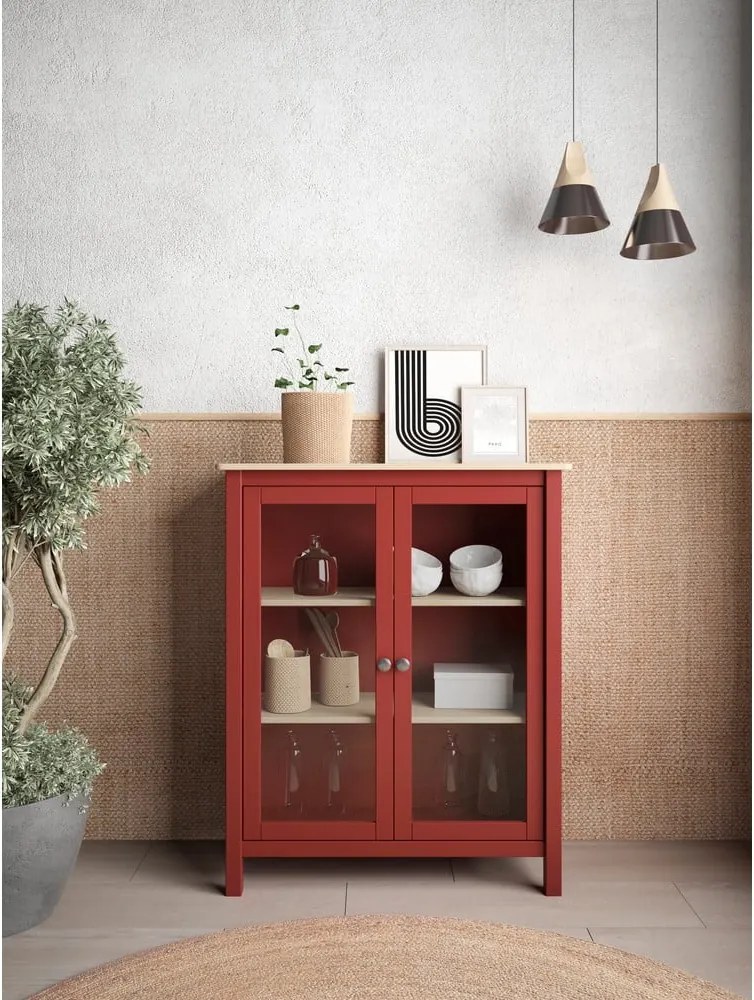 Vetrina in legno di pino rosso/naturale 90x110 cm Misti - Marckeric