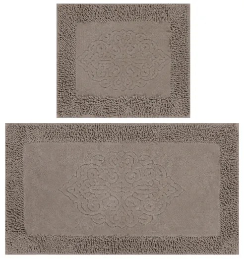 SET 2x Tappeto bagno PIANTE 60x100 cm marrone