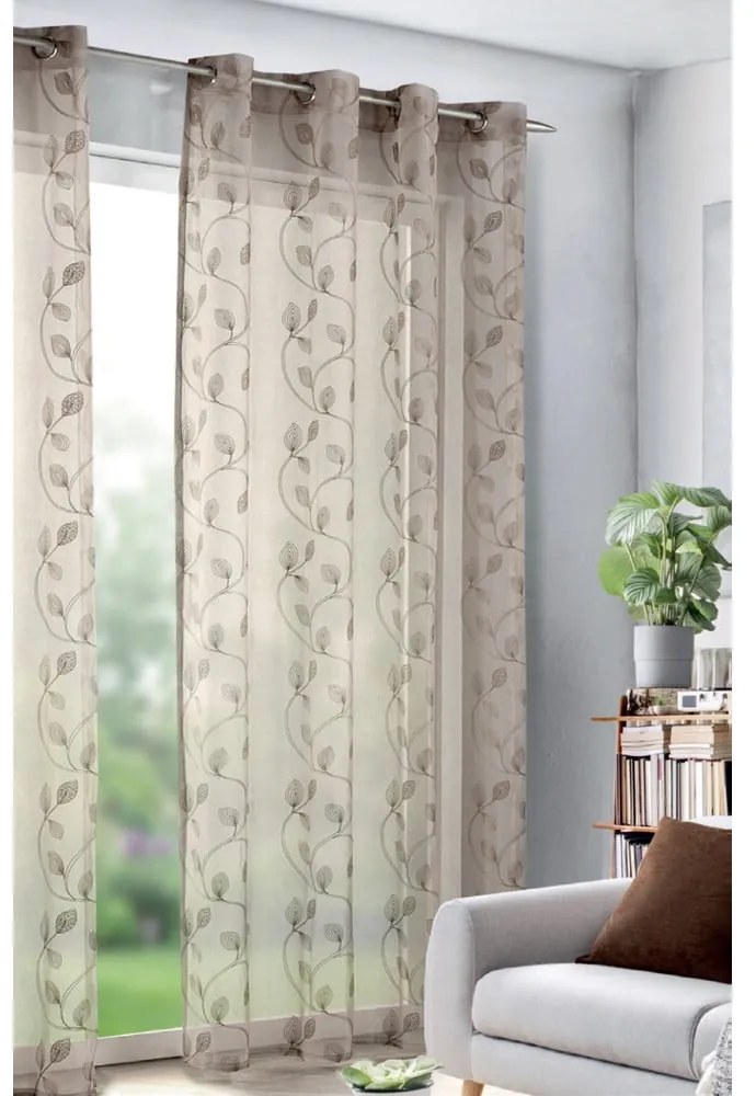 Tenda sottile marrone in voile 135x245 cm – Sehlbach