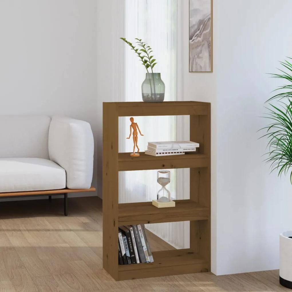 Libreria/divisorio miele 60x30x103,5 cm legno massello di pino