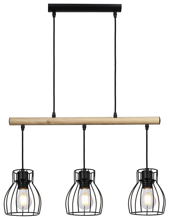 Lampadario su corda BERNITA 3xE27/60W/230V