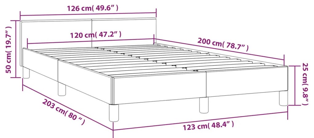 Giroletto con Testiera Blu Scuro 120x200 cm in Velluto