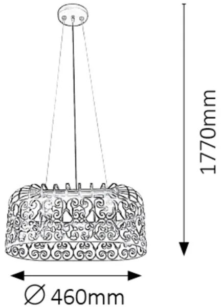 Rabalux 2157 - Lampadario ALESSANDRA 2xE27/60W/230V nero