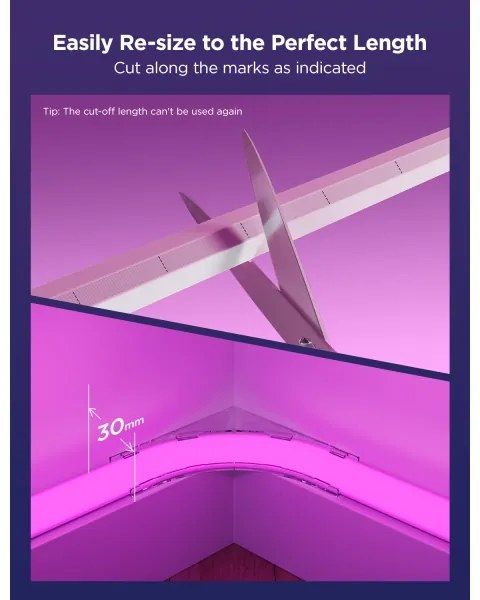 Govee - Neon MATTER LED binario d'angolo 5m RGBIC Wi-Fi