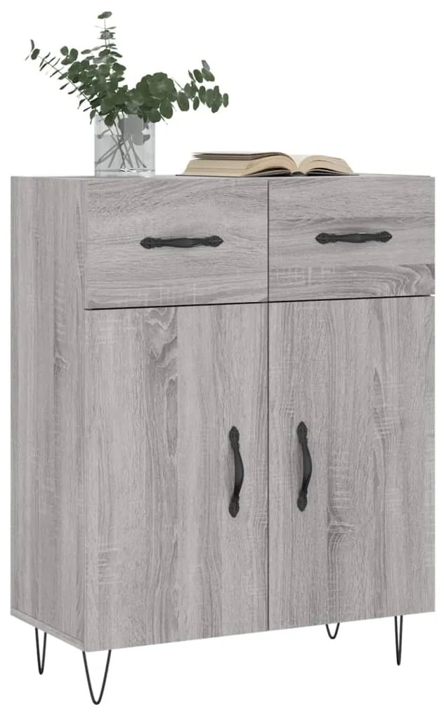 Credenza grigio sonoma 69,5x34x90 cm in legno multistrato