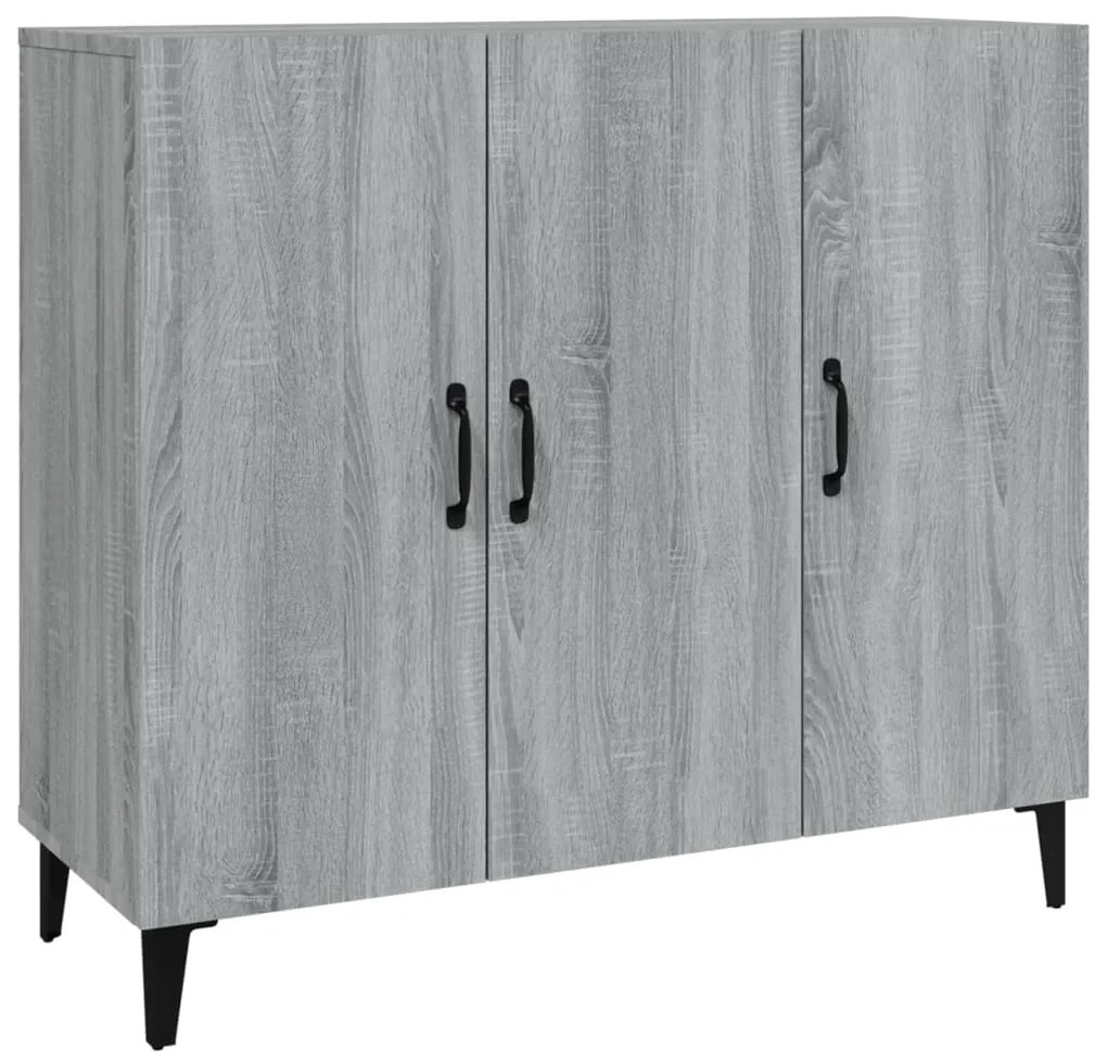 Credenza Grigio Sonoma 90x34x80 cm in Legno Multistrato