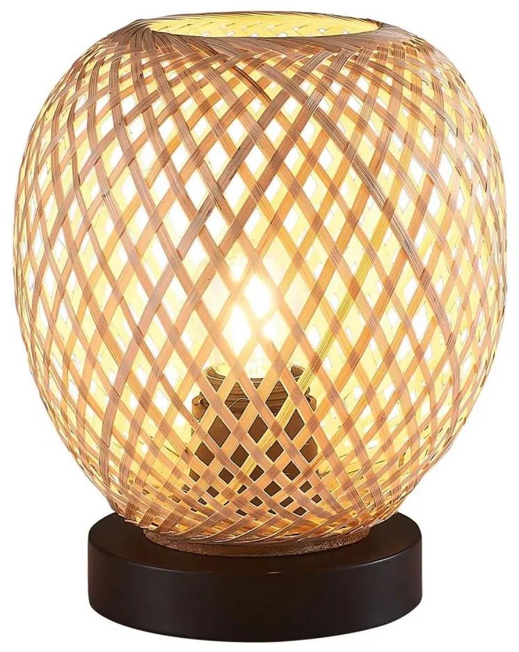 Lampada da tavolo ZANZIBAR 1xE27/20W/230V diametro 18 cm bambù