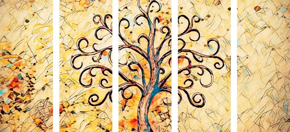 Quadri 5 pezzi – Simbolo dell'albero della vita