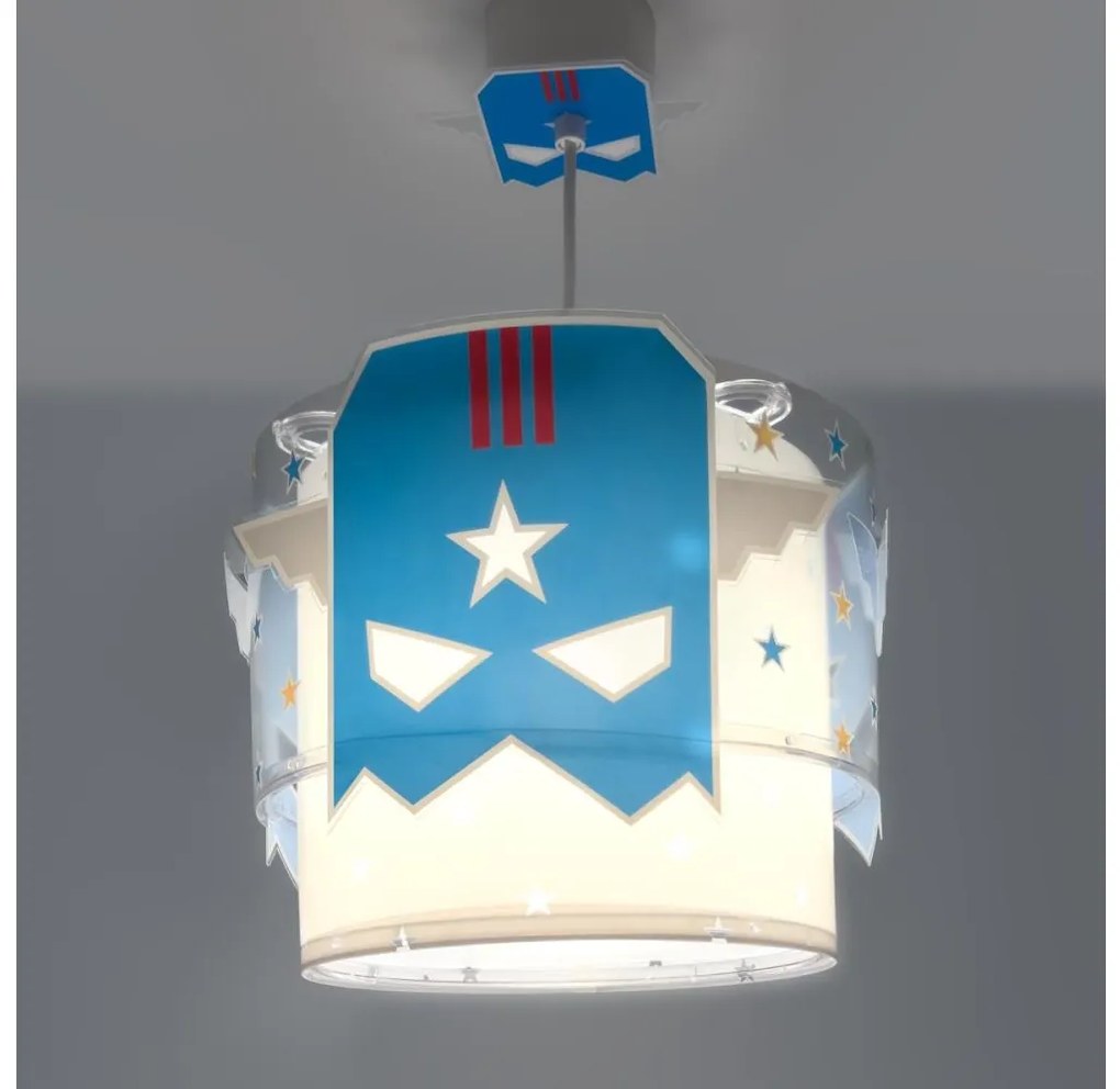 Dalber 61812 - Lampadario per bambini BLU HERO 1xE27/15W/230V