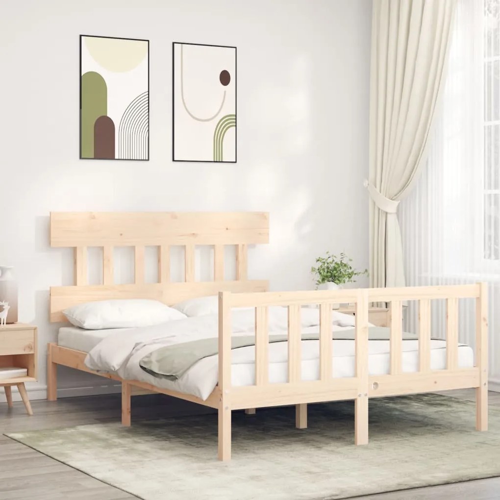 Giroletto Senza Materasso 140x200 Cm İn Legno Massello Di Pino /