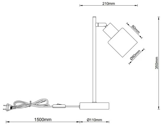 Globo 54114-1T - Lampada da tavolo TRENT 1xE14/25W/230V
