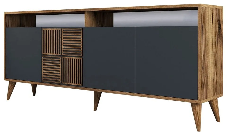 Credenza antracite in noce 180x79 cm Milan - Kalune Design