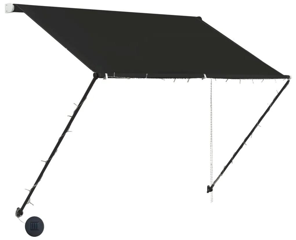 Tenda da Sole Retrattile con LED 100x150 cm Antracite