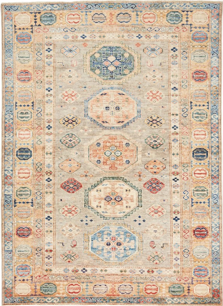 Kazak Tappeto orientale 210 x 150 Giallo (Pakistan) Annodato A Mano