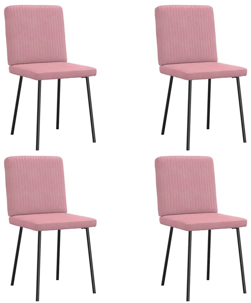 Sedie Da Pranzo 4 Pz Rosa İn Velluto /