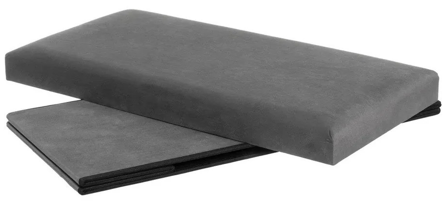 Poggiapiedi in velluto grigio scuro Estela - Casa Selección