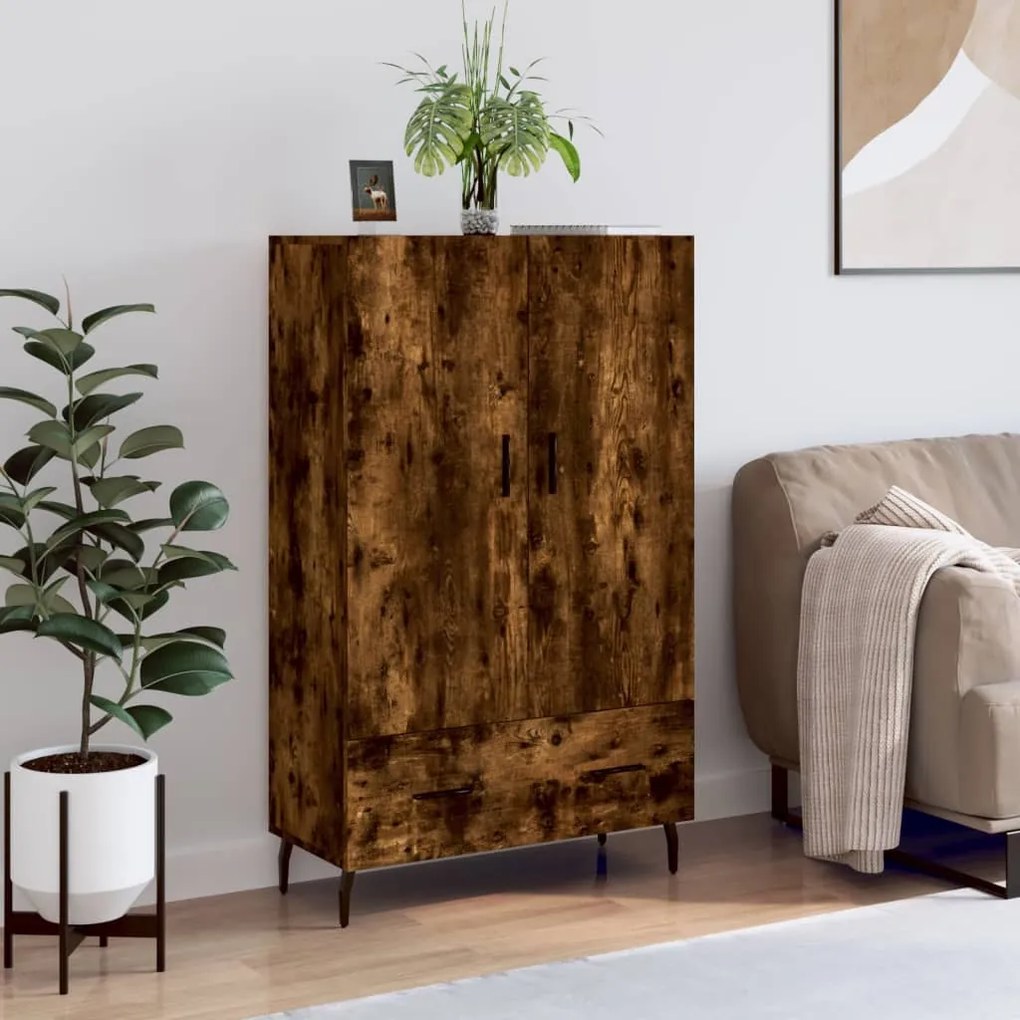 Credenza Rovere Fumo 69,5x31x115 Cm İn Legno Multistrato /
