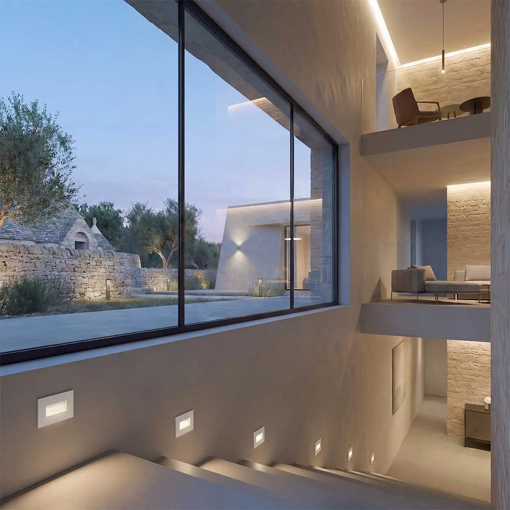Segnapasso LED per scatola 503 3.5W IP65 Luce Asimmetrica Colore Bianco Naturale 4.200K