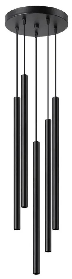 Sollux SL.1176 - Lampadario a sospensione con filo PASTELO 5xG9/8W/230V nero
