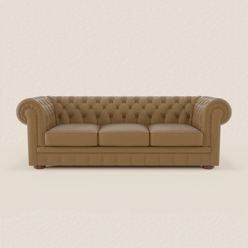Chester 4 Posti 3 sedute in Vera Pelle – Chesterfield Capitonné Artigianale