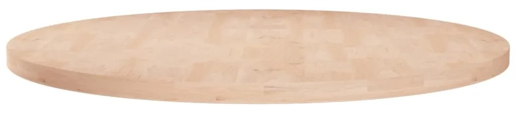 Piano Tavolo Rotondo Ø80x2,5 Cm Massello Di Rovere Non Trattato /