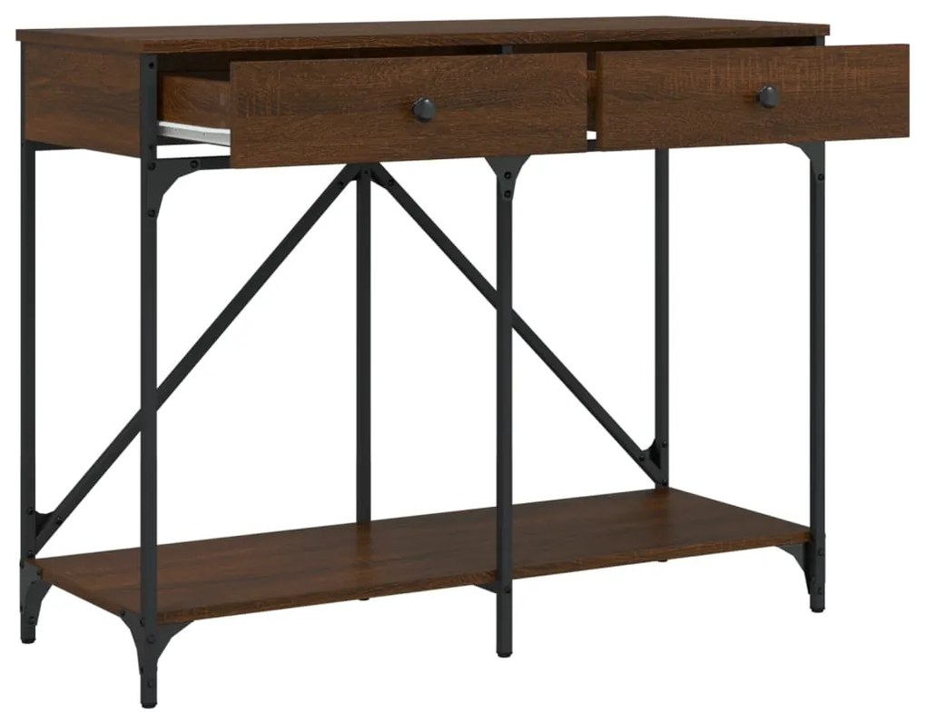 Tavolino consolle rovere marrone 100x39x78,5 cm multistrato