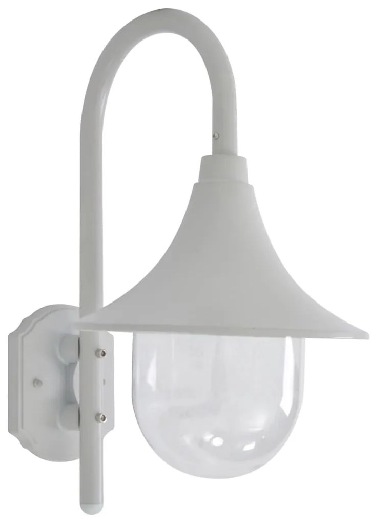 Lampada Da Parete Da Giardino E27 42 Cm İn Alluminio Bianco /