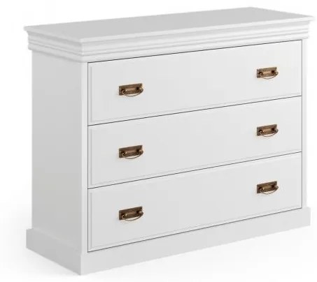 Comò cassettone legno massello bianco shabby toscano