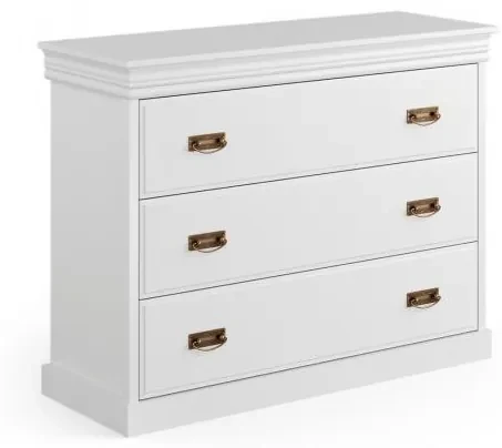 Comò cassettone legno massello bianco shabby toscano
