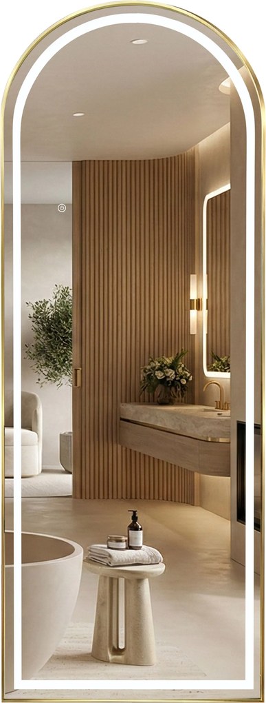 Specchio LED Orbit 60x170cm Brush Gold