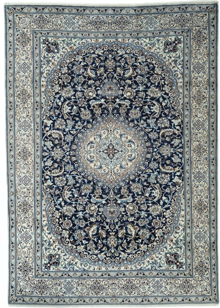 Nain Tappeto persiano 350x250 Blu (Iran) Annodato A Mano