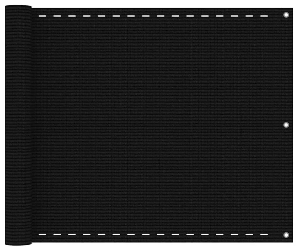 Paravento Da Balcone Nero 75x400 Cm İn Hdpe /