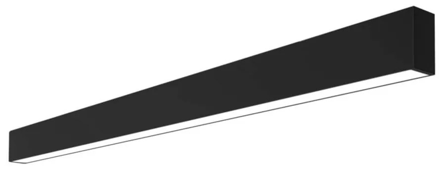Plafoniera Lineare Nera da soffitto in Alluminio per Striscia LED 1 e 2 metri Variante Lunghezza 2 Metri