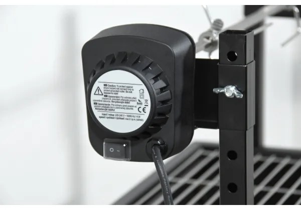 Griglia a carbone con motore 4W/230V nero