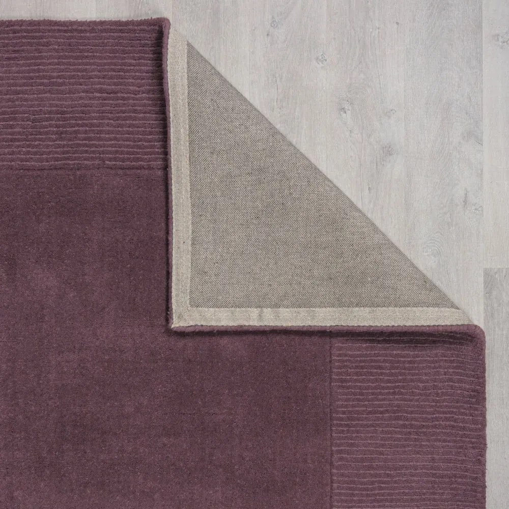 Tappeto di lana viola scuro tessuto a mano 160x230 cm Border - Flair Rugs