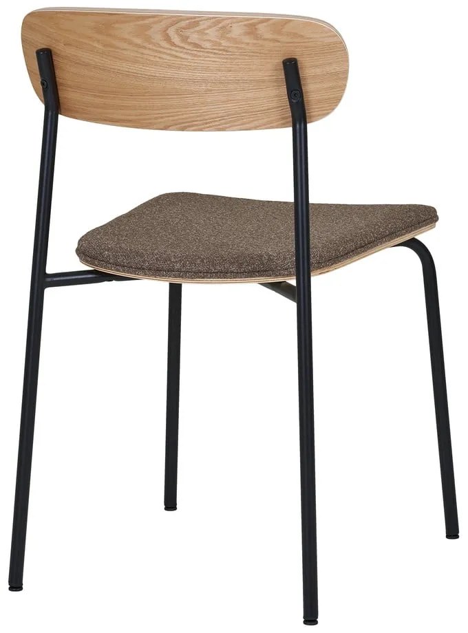 Sedia da pranzo nera/marrone con effetto frassino impilabile Estepona – House Nordic