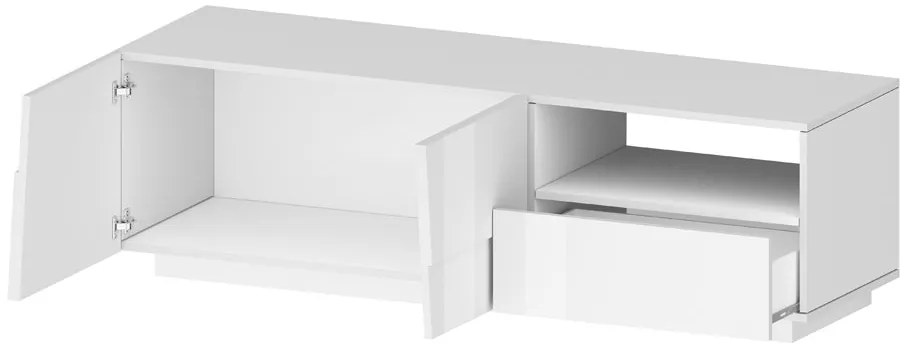 Porta TV PONGO 150 cm - Bianco Laccato, Design Moderno Made in Italy