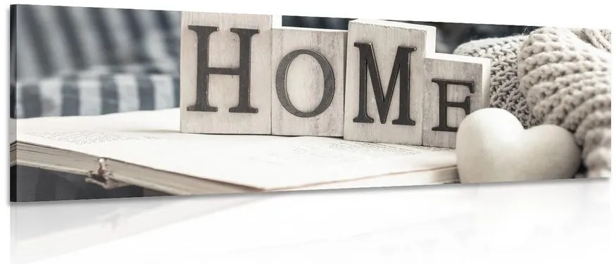 Stampa su tela – Con scritta Home e natura morta