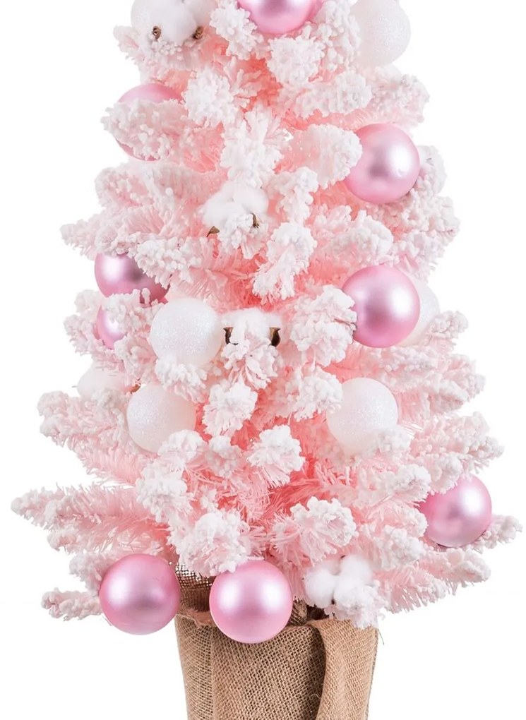 Albero di Natale Rosa PVC Fiori Palle 30 x 30 x 90 cm