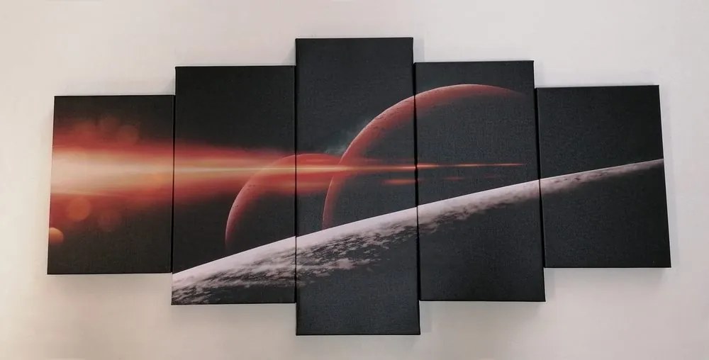 Quadri 5 pezzi – Pianeti nella galassia