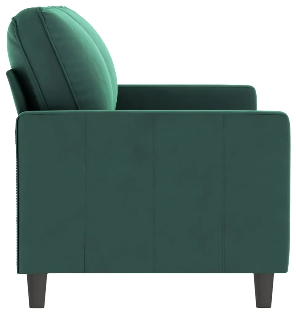 Divano a 2 posti verde scuro 140 cm in velluto