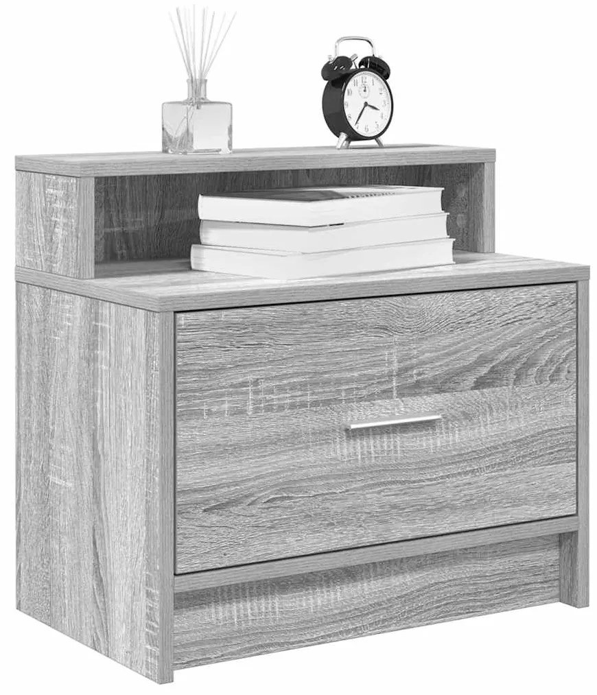 Comodino Con Cassetto Grigio Sonoma 51x31x47 Cm /