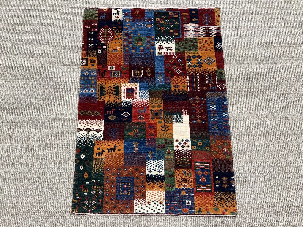 Loribaft Tappeto 70 x 90 Verde (Iran) Annodato A Mano
