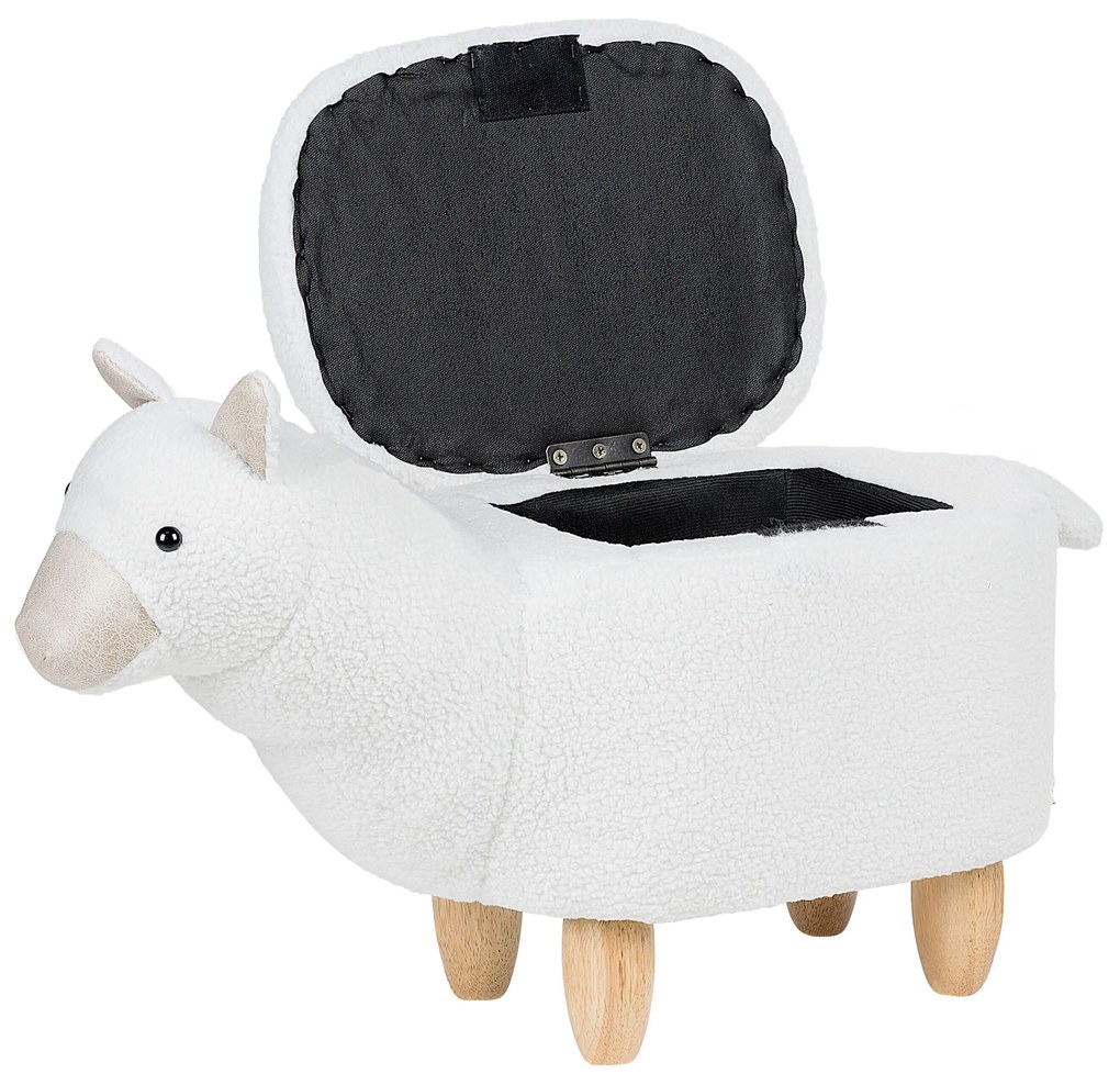 Pouf di tessuto bianco ALPACA Beliani